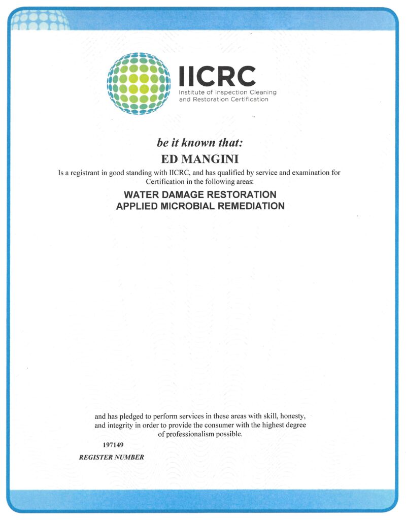 Water Damage Restoration and Microbial Remediation Certification